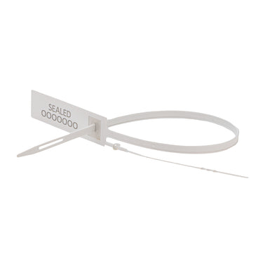 VersaPost Numbered Strap Security Seal with Metal Insert - White